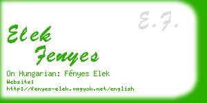 elek fenyes business card